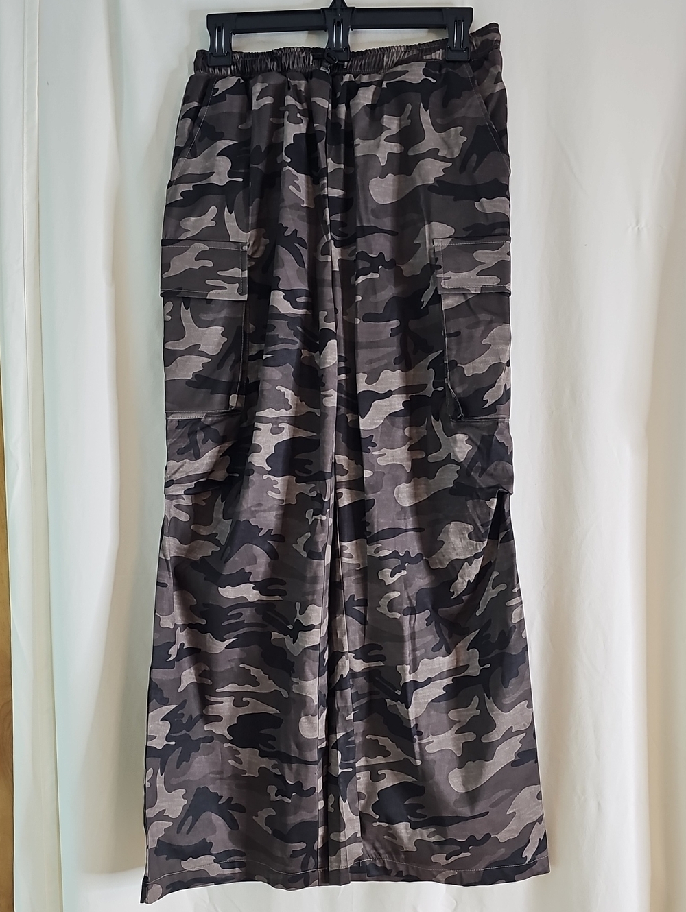 Camo Cargo Maxi Skirt - Gray Camouflage